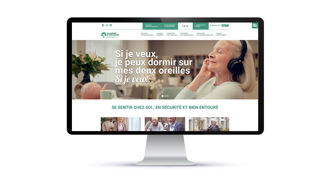 Home page du site les Jardins d'Arcadie